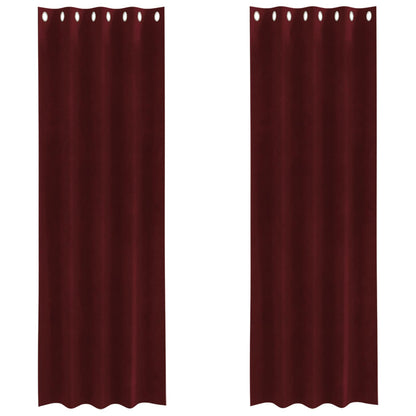 Blackout Curtains 2 pcs Wine Red 140 x 245 cm Velvet