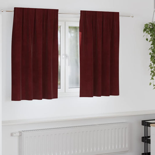 Curtains 2 pcs Wine Red 140 x 140 cm Velvet