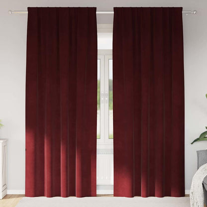 Blackout Curtains 2 pcs Wine Red 140 x 245 cm Velvet