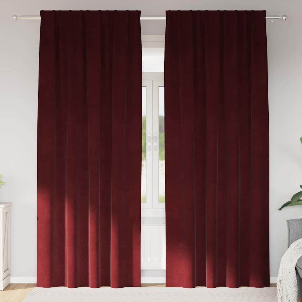 Blackout Curtains 2 pcs Wine Red 140 x 260 cm Velvet