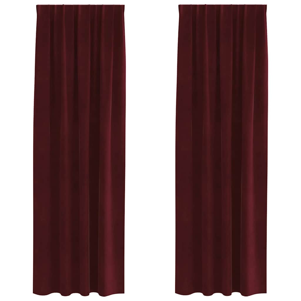 Blackout Curtains 2 pcs Wine Red 140 x 260 cm Velvet