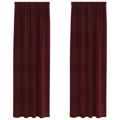 Blackout Curtains 2 pcs Wine Red 140 x 260 cm Velvet