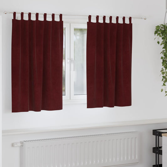 Curtains 2 pcs Wine Red 140 x 140 cm Velvet