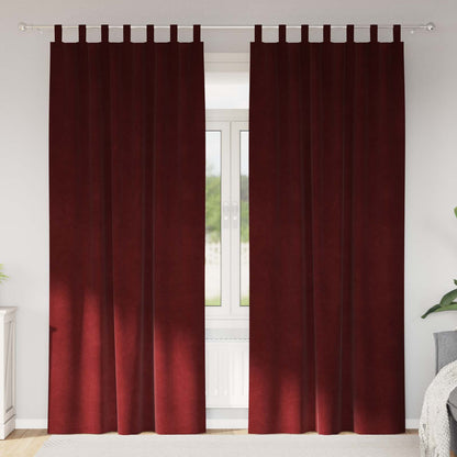 Blackout Curtains 2 pcs Wine Red 140 x 225 cm Velvet