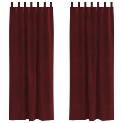 Blackout Curtains 2 pcs Wine Red 140 x 225 cm Velvet