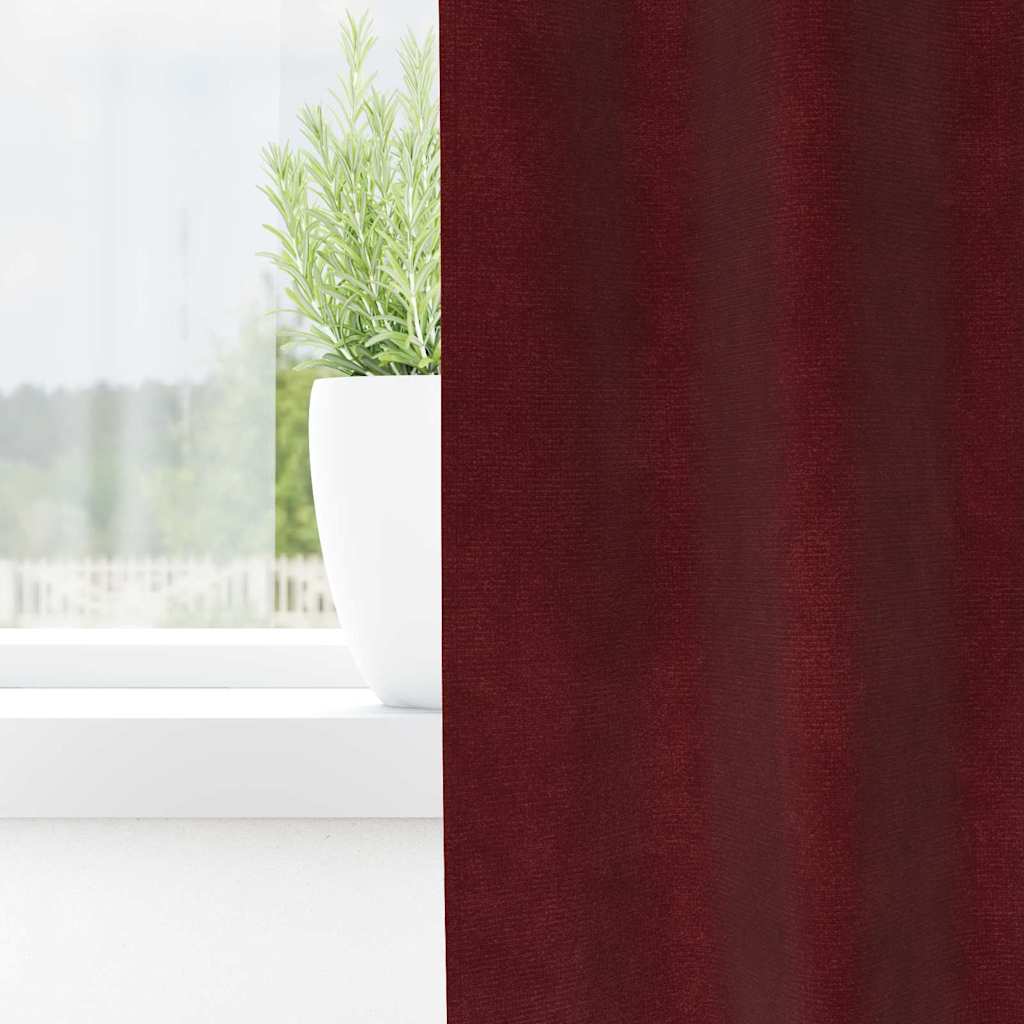 Blackout Curtains 2 pcs Wine Red 140 x 260 cm Velvet