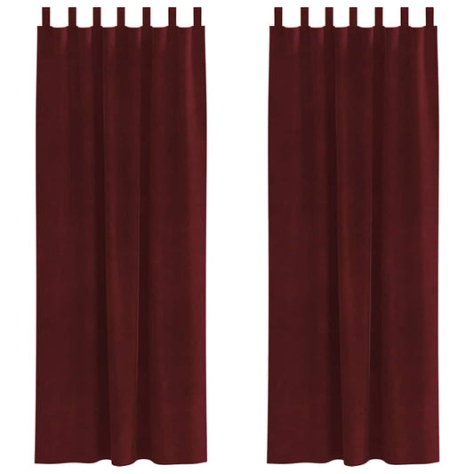 Curtains 2 pcs Wine Red 140 x 260 cm Velvet