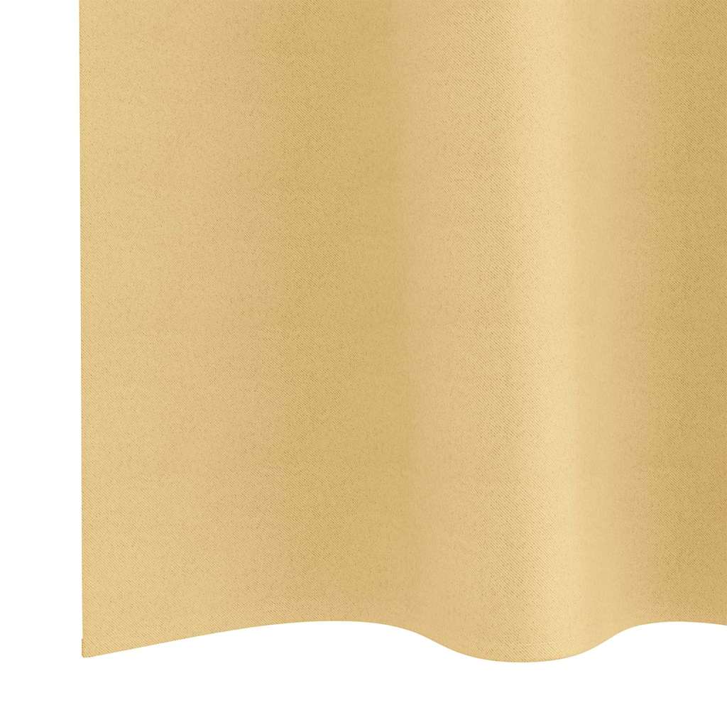 Blackout Curtains with Rings 2 pcs Beige 140 x 140 cm Polyester