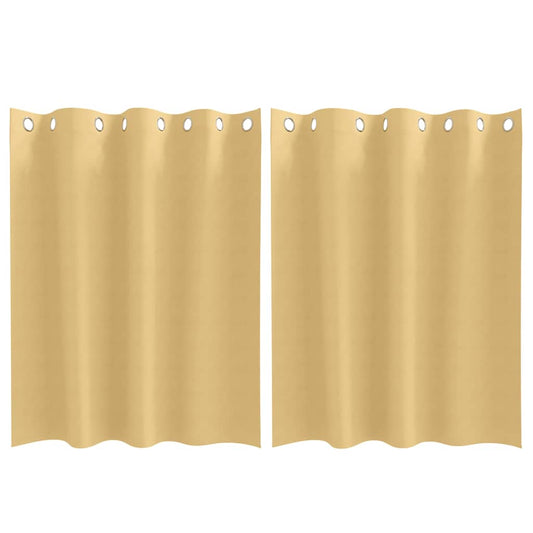 Blackout Curtains with Rings 2 pcs Beige 140 x 140 cm Polyester