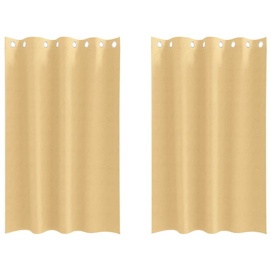 Blackout Curtains with Rings 2 pcs Beige 175 x 140 cm Polyester