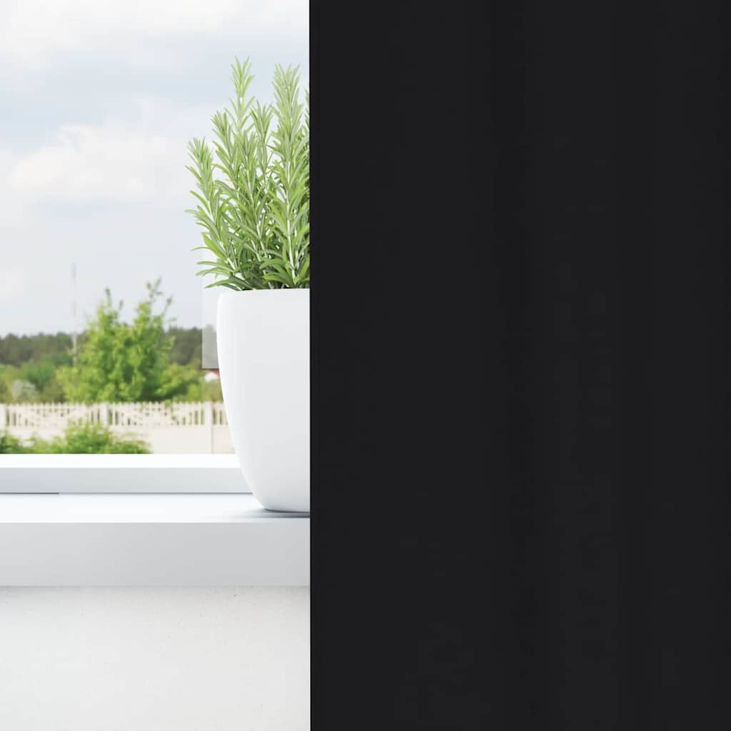 Blackout Curtains with Rings 2 pcs Black 260 x 140 cm Polyester