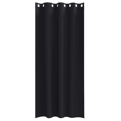 Blackout Curtains with Rings 2 pcs Black 260 x 140 cm Polyester