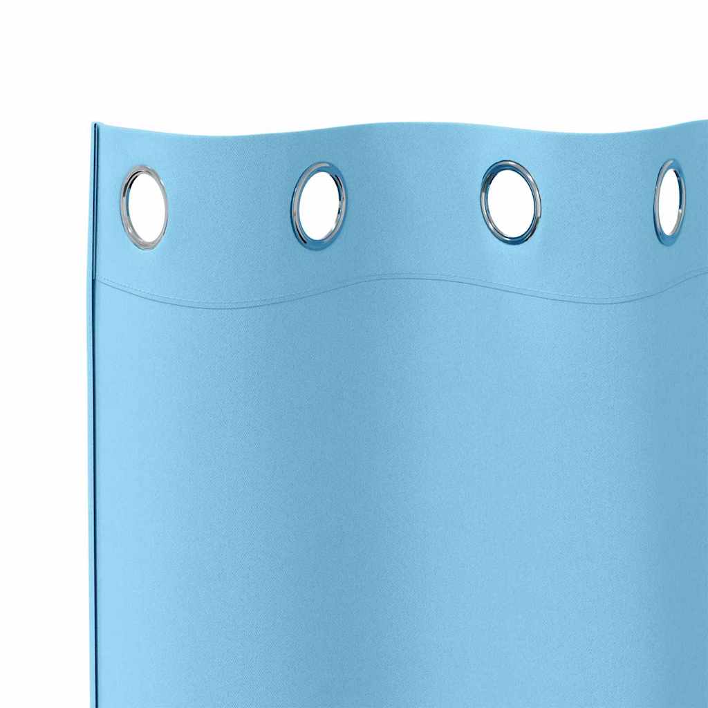 Blackout Curtains with Rings 2 pcs Light Blue 140 x 140 cm