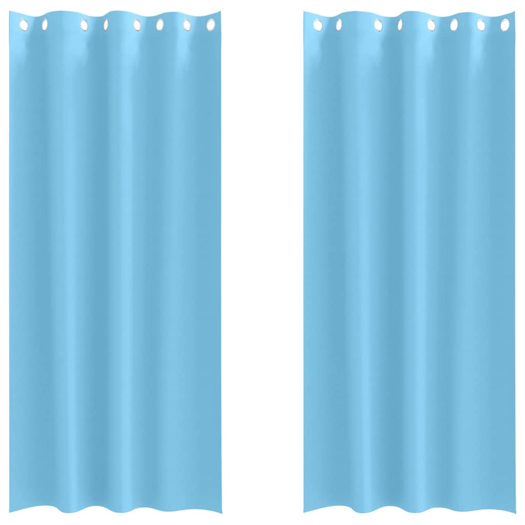 Blackout Curtains with Rings 2 pcs Light Blue 225 x 140 cm