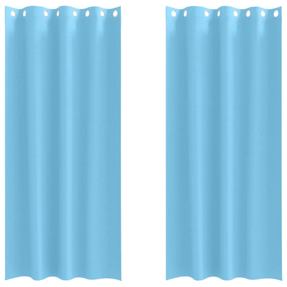 Blackout Curtains with Rings 2 pcs Light Blue 225 x 140 cm