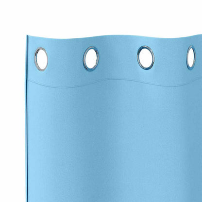 Blackout Curtains with Rings 2 pcs Light Blue 245 x 140 cm