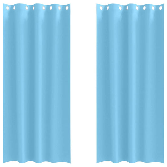 Blackout Curtains with Rings 2 pcs Light Blue 245 x 140 cm