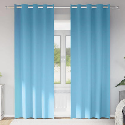 Blackout Curtains with Rings 2 pcs Light Blue 260 x 140 cm