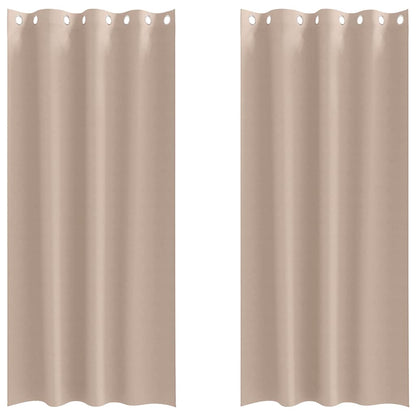 Blackout Curtains with Rings 2 pcs Taupe 225 x 140 cm Polyester