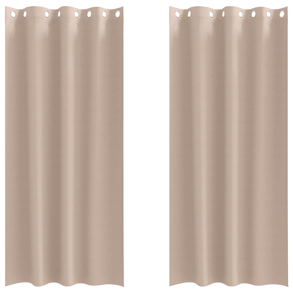 Blackout Curtains with Rings 2 pcs Taupe 245 x 140 cm Polyester