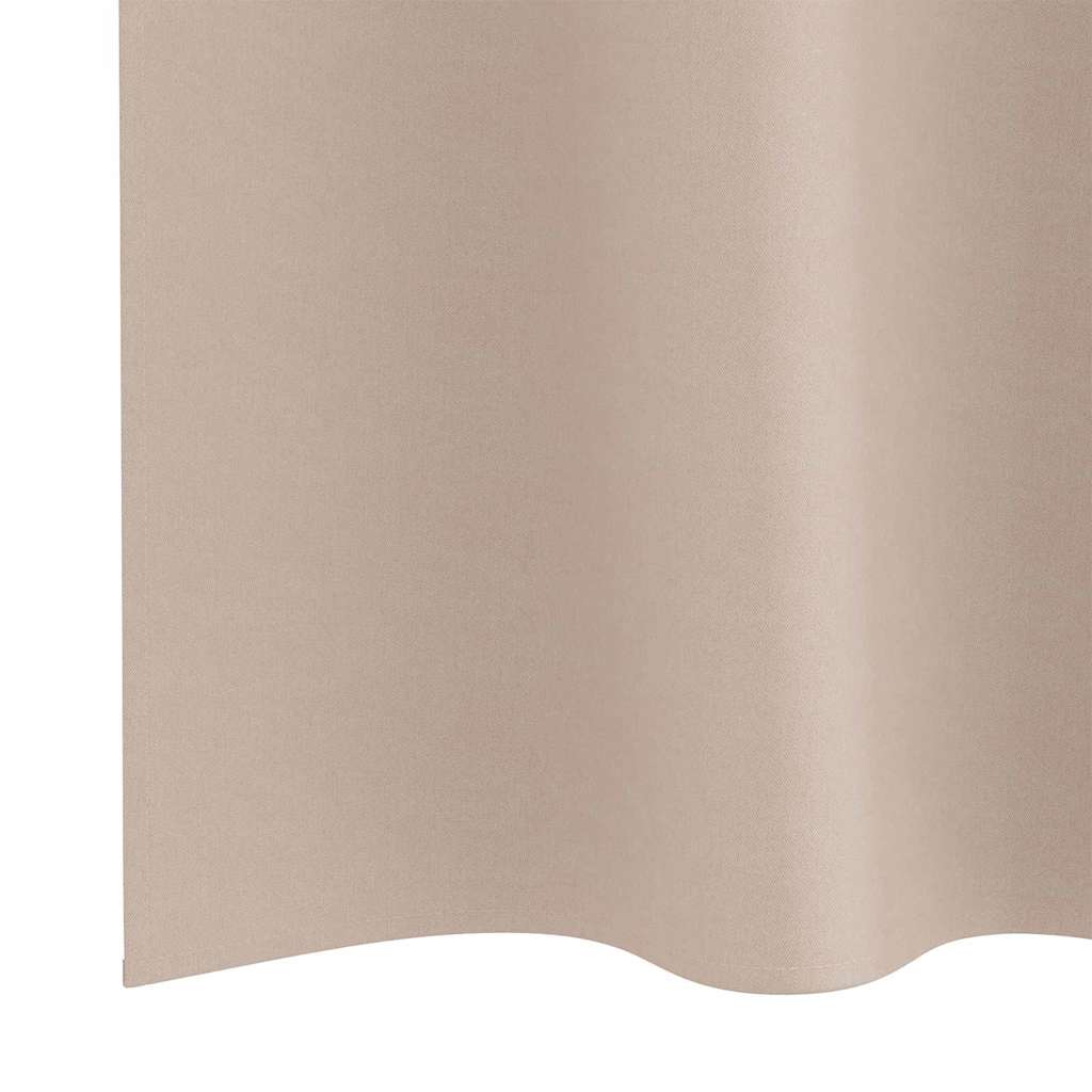 Blackout Curtains with Rings 2 pcs Taupe 260 x 140 cm Polyester