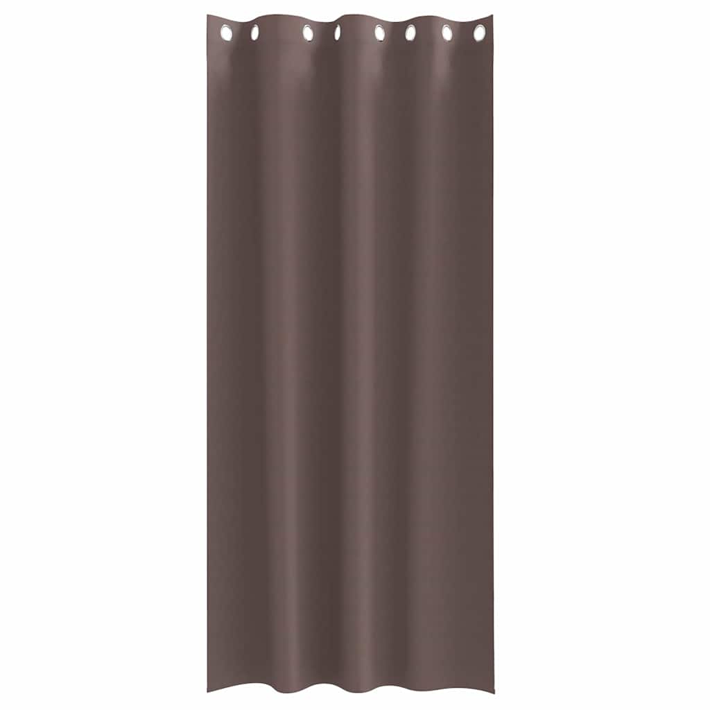 Blackout Curtains with Rings 2 pcs Dark Brown 225 x 140 cm