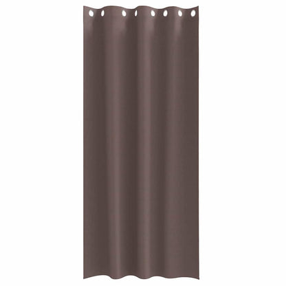 Blackout Curtains with Rings 2 pcs Dark Brown 225 x 140 cm