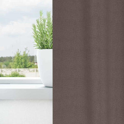 Blackout Curtains with Rings 2 pcs Dark Brown 260 x 140 cm