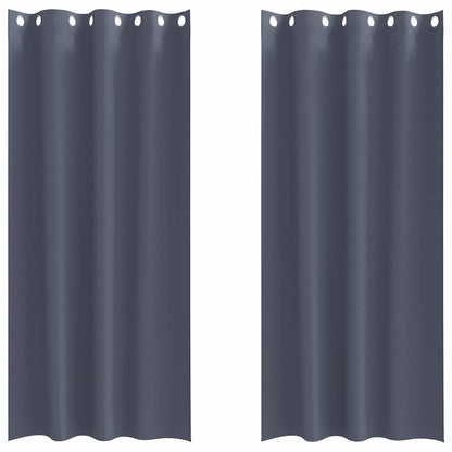 Blackout Curtains with Rings 2 pcs Anthracite 225 x 140 cm