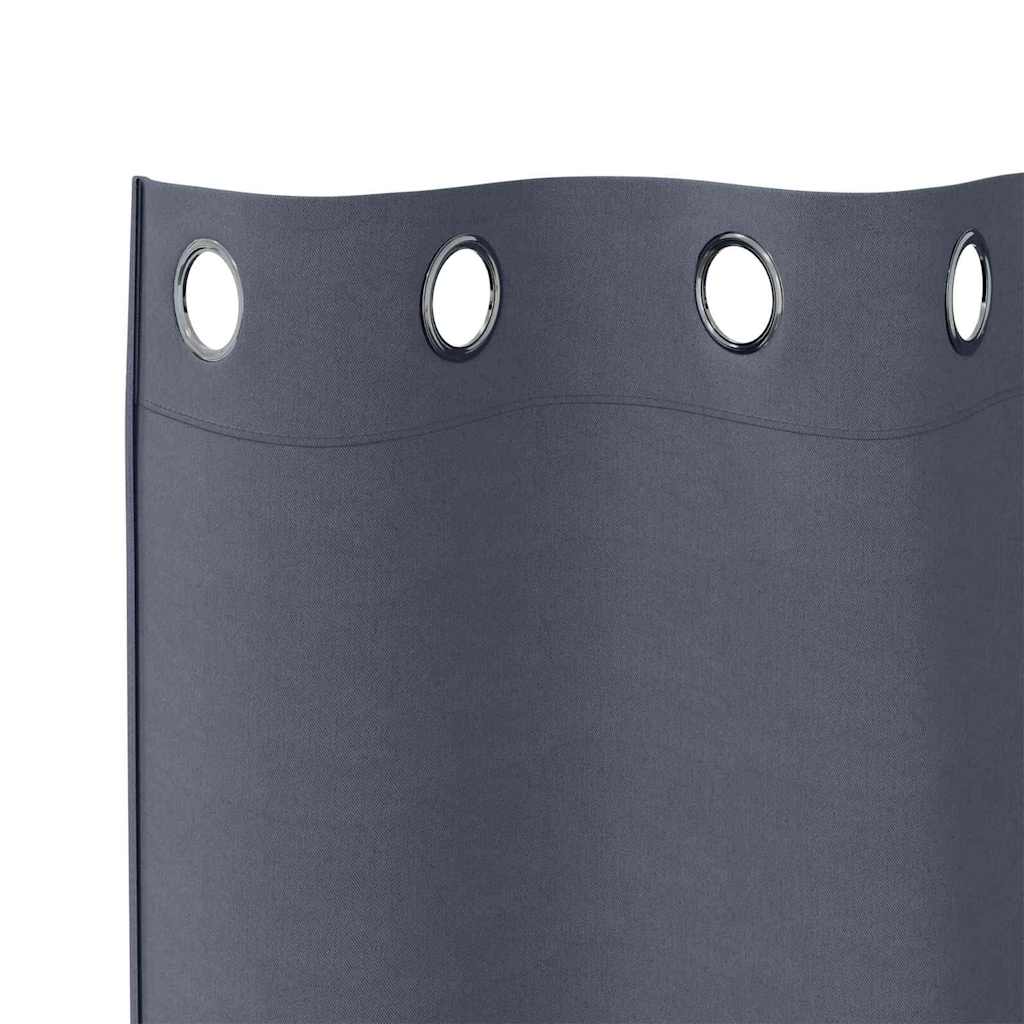 Blackout Curtains with Rings 2 pcs Anthracite 245 x 140 cm