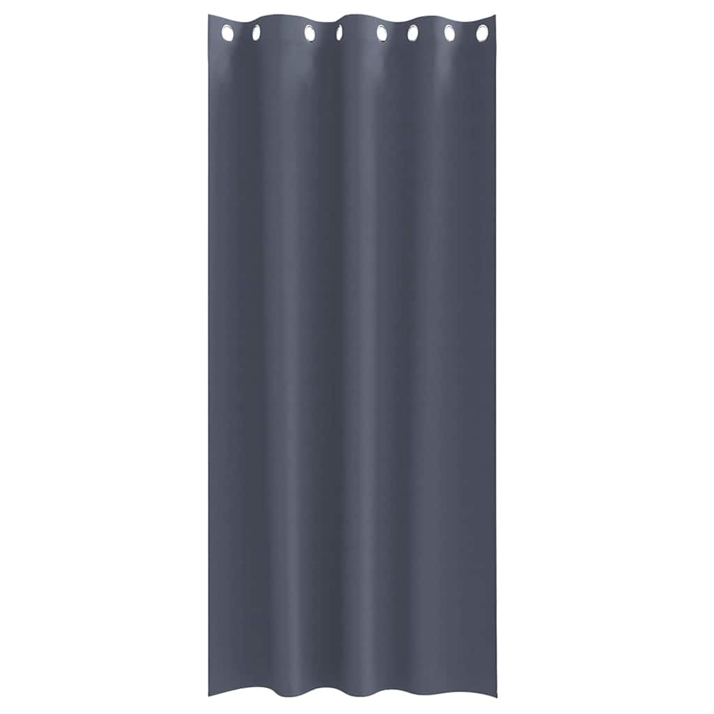 Blackout Curtains with Rings 2 pcs Anthracite 245 x 140 cm