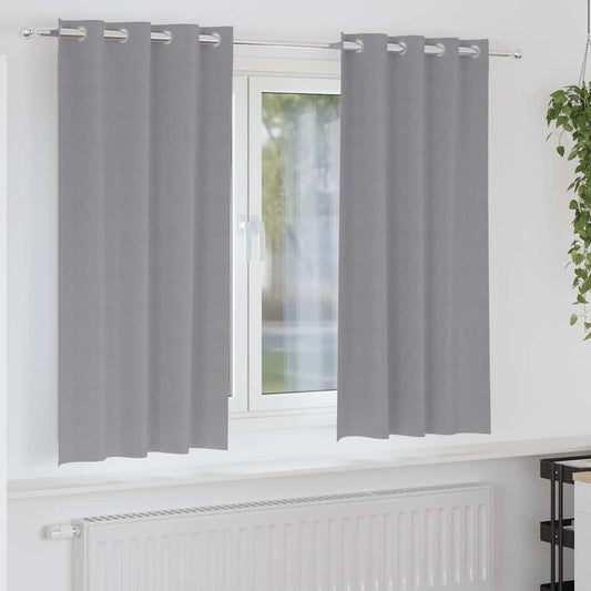 Blackout Curtains with Rings 2 pcs Light Grey 175 x 140 cm