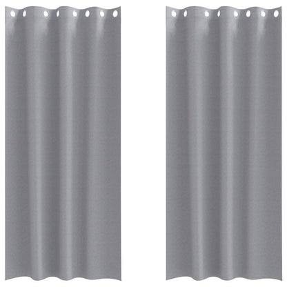 Blackout Curtains with Rings 2 pcs Light Grey 225 x 140 cm