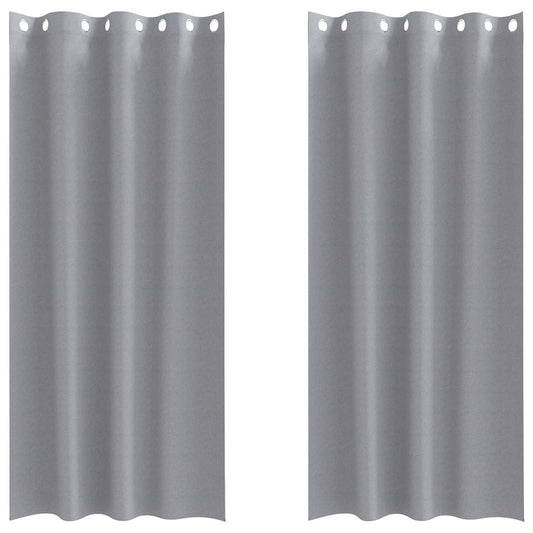 Blackout Curtains with Rings 2 pcs Light Grey 225 x 140 cm