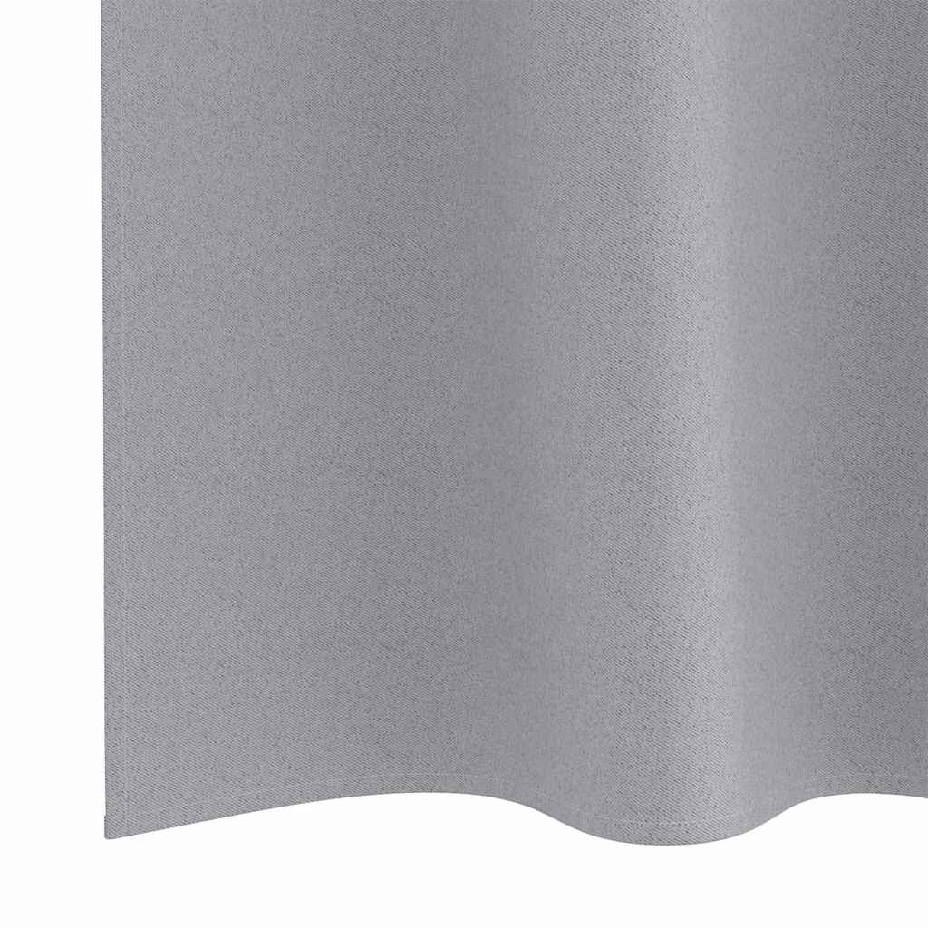 Blackout Curtains with Rings 2 pcs Light Grey 245 x 140 cm