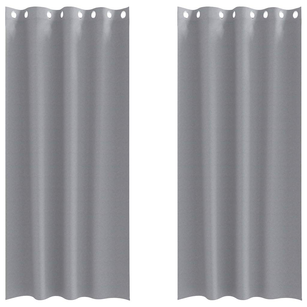Blackout Curtains with Rings 2 pcs Light Grey 260 x 140 cm