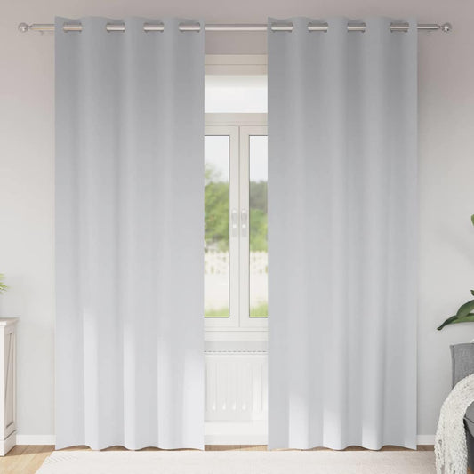 Blackout Curtains with Rings 2 pcs Pale Grey 260 x 140 cm