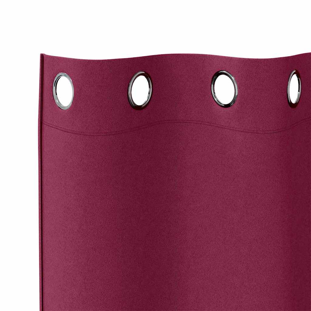 Blackout Curtains with Rings 2 pcs Wine Red 225 x 140 cm