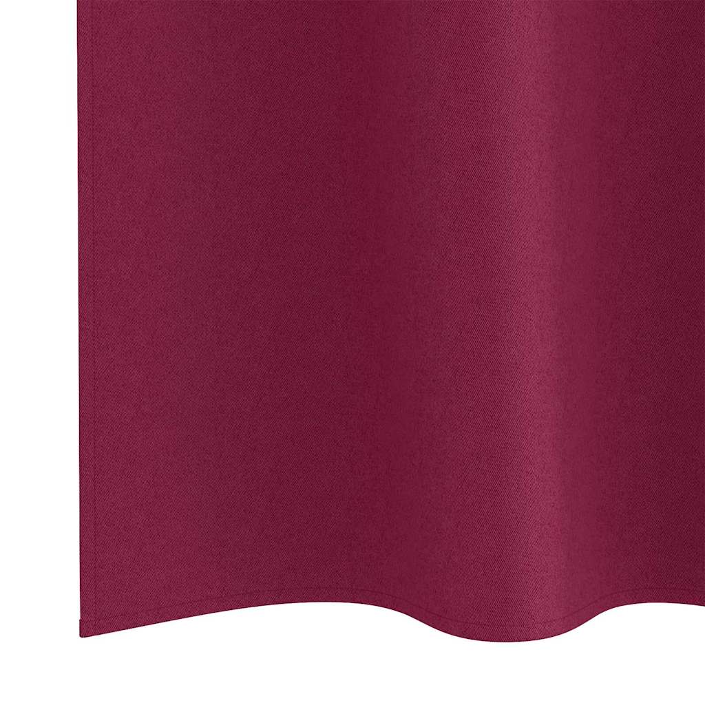 Blackout Curtains with Rings 2 pcs Wine Red 225 x 140 cm