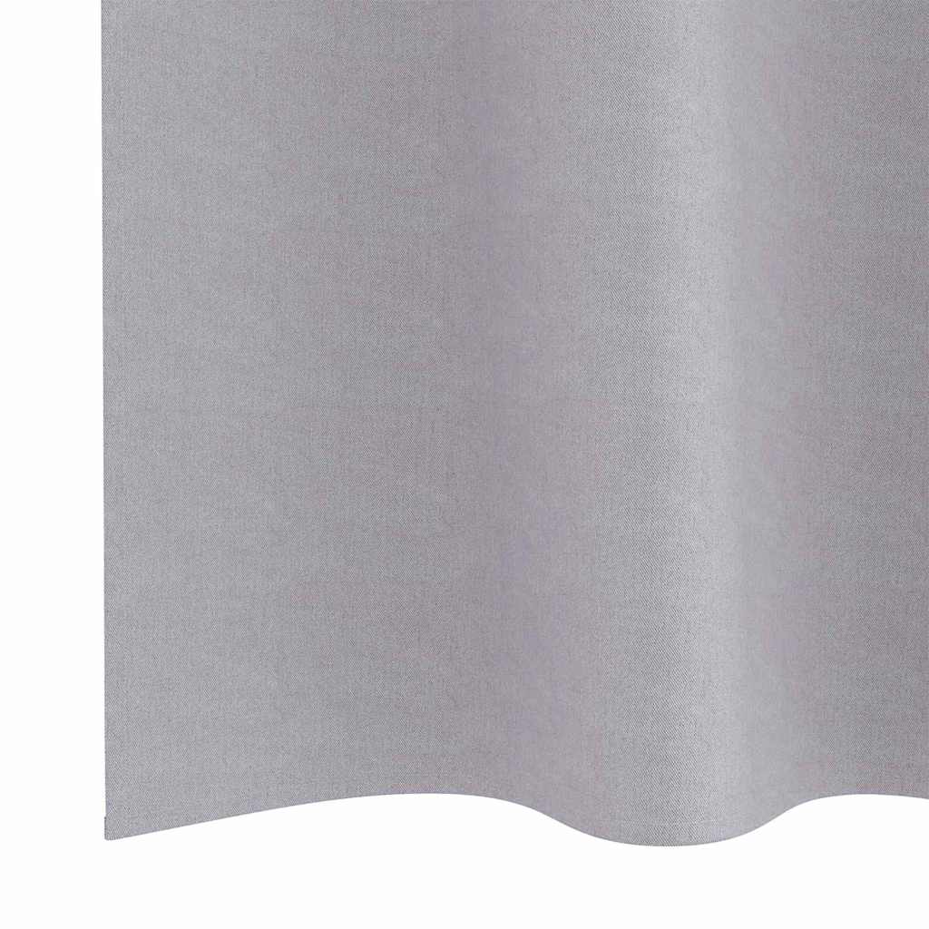 Blackout Curtains with Rings 2 pcs Metal Grey 175 x 140 cm