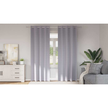 Blackout Curtains with Rings 2 pcs Metal Grey 225 x 140 cm