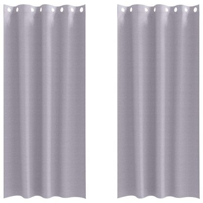 Blackout Curtains with Rings 2 pcs Metal Grey 225 x 140 cm