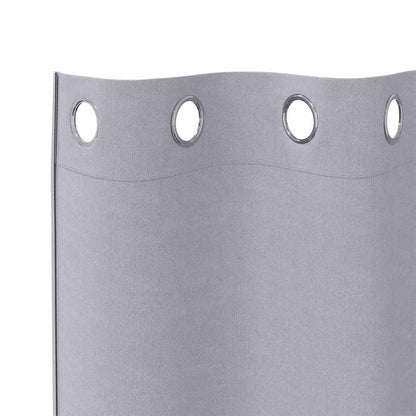 Blackout Curtains with Rings 2 pcs Metal Grey 260 x 140 cm