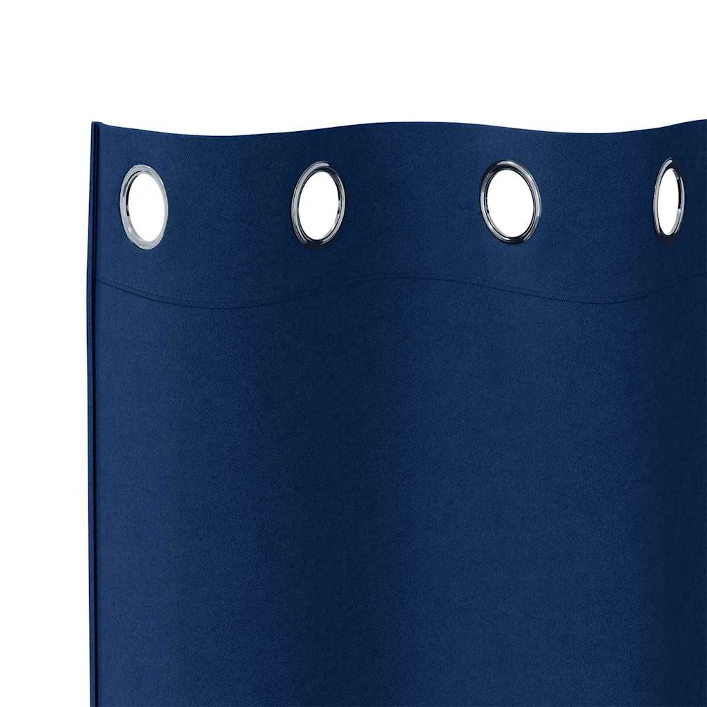 Blackout Curtains with Rings 2 pcs Dark Blue 245 x 140 cm