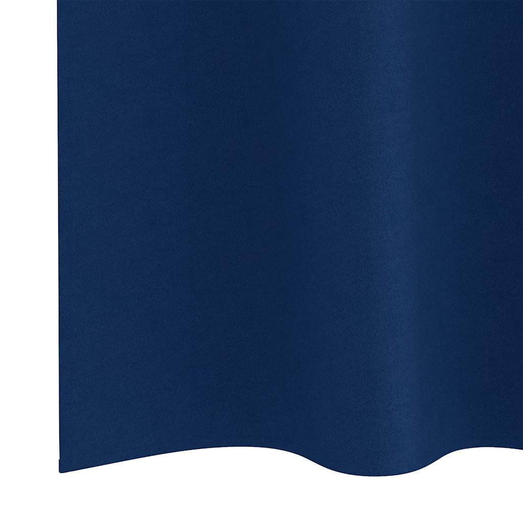 Blackout Curtains with Rings 2 pcs Dark Blue 245 x 140 cm