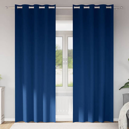 Blackout Curtains with Rings 2 pcs Dark Blue 245 x 140 cm