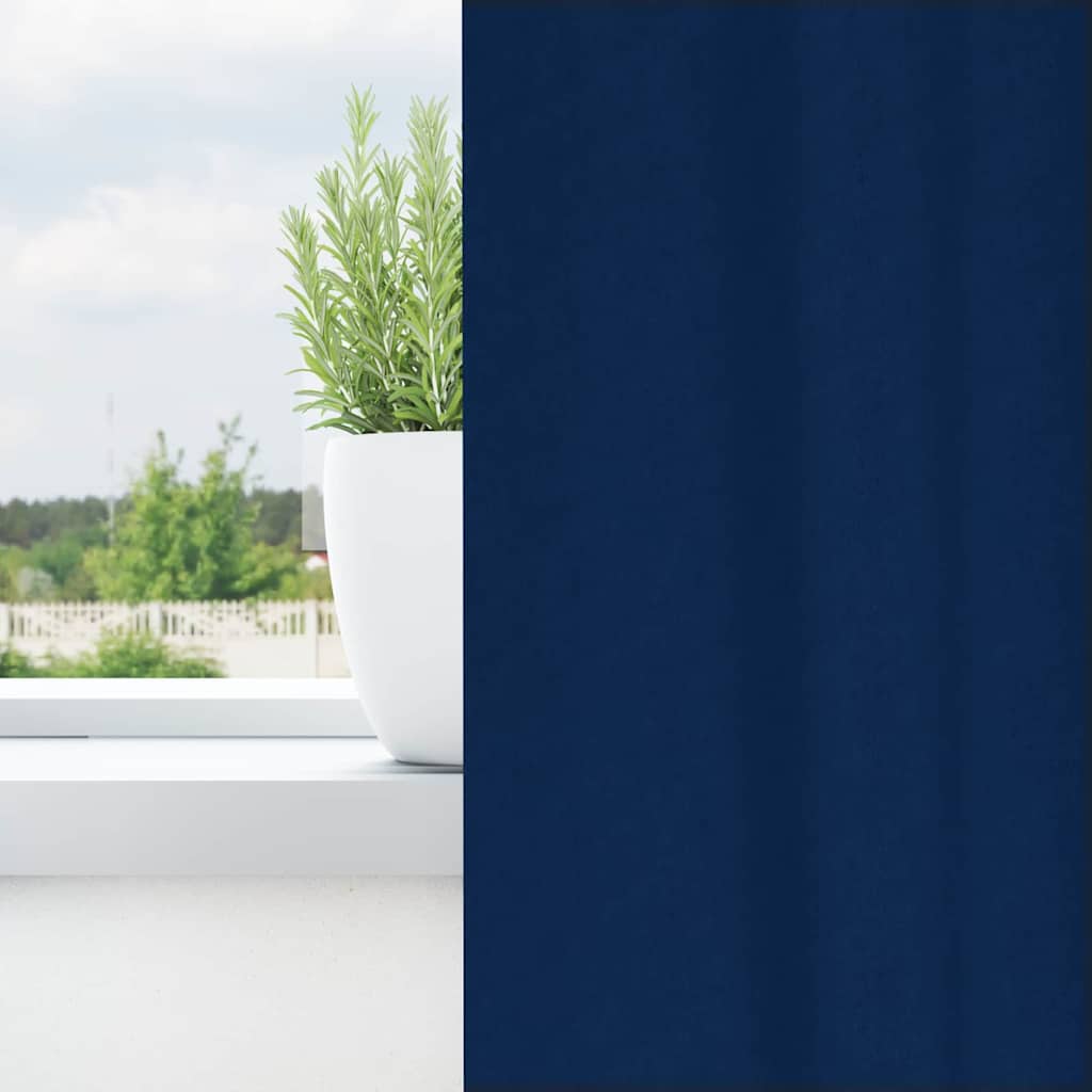 Blackout Curtains with Rings 2 pcs Dark Blue 260 x 140 cm