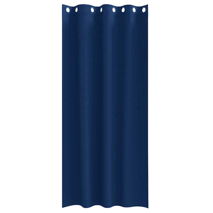 Blackout Curtains with Rings 2 pcs Dark Blue 260 x 140 cm