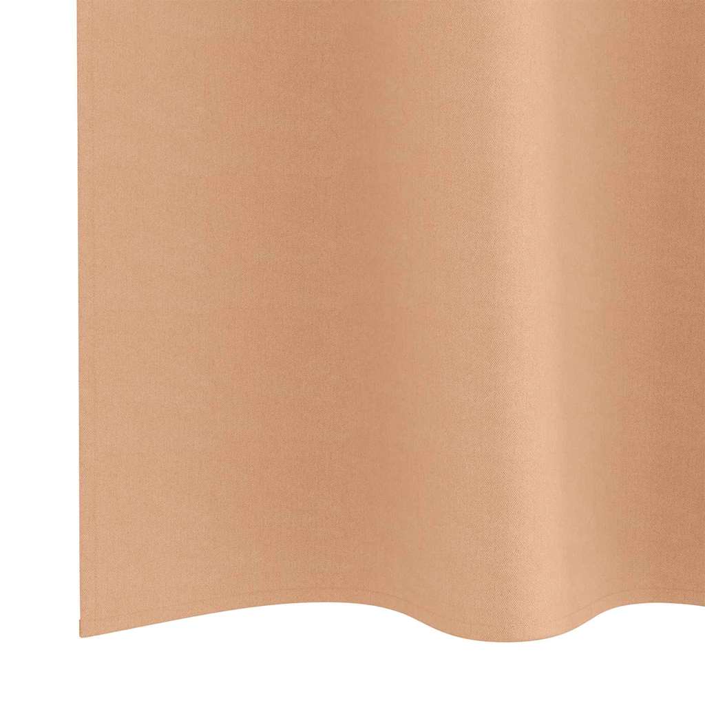 Blackout Curtains with Rings 2 pcs Light Brown 175 x 140 cm