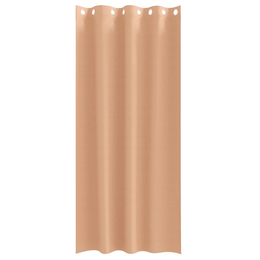 Blackout Curtains with Rings 2 pcs Light Brown 225 x 140 cm